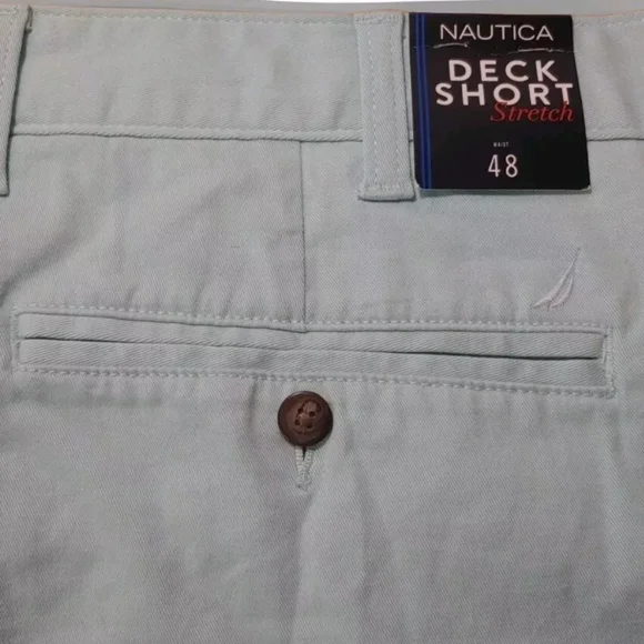 Nautica The Deck Shorts Men 48 Chino Aqua Breeze Stretch Cotton Preppy Coastal - Picture 6 of 12